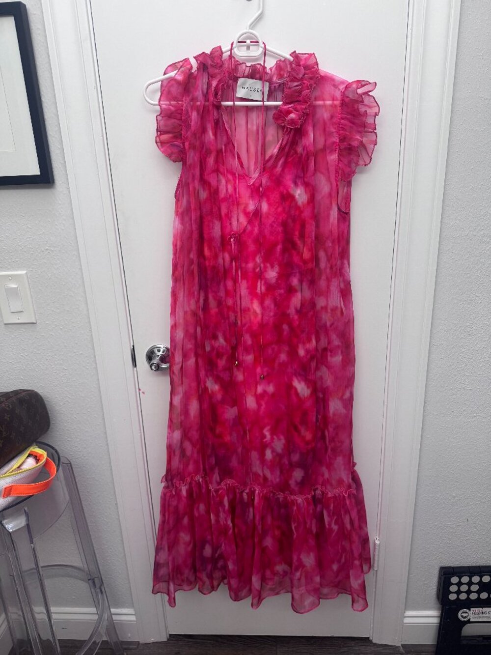Hausen Like New Sheer Floral Dress